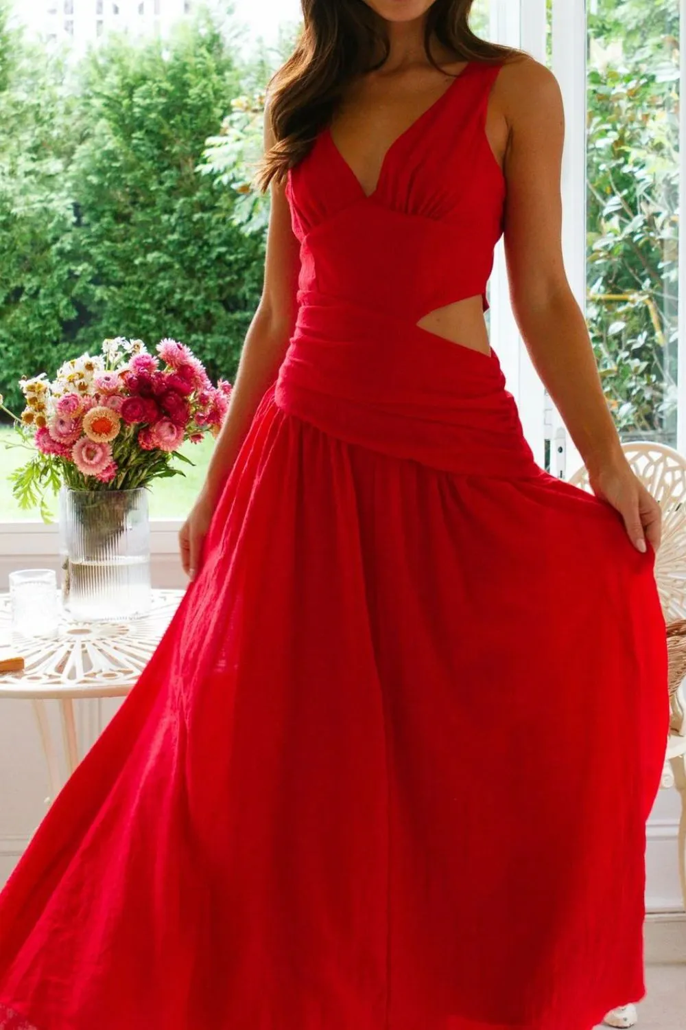 Cutout Back V-Neck Dress, image 14
