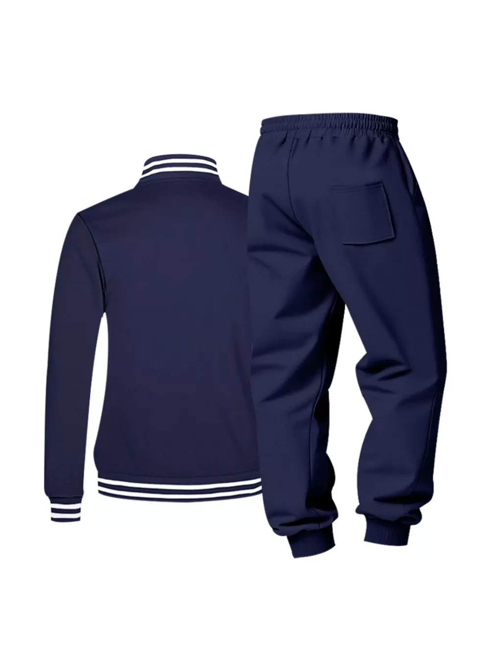 Men's Full Size Striped Snap Down Top and Pants Set Plus Size, image 9