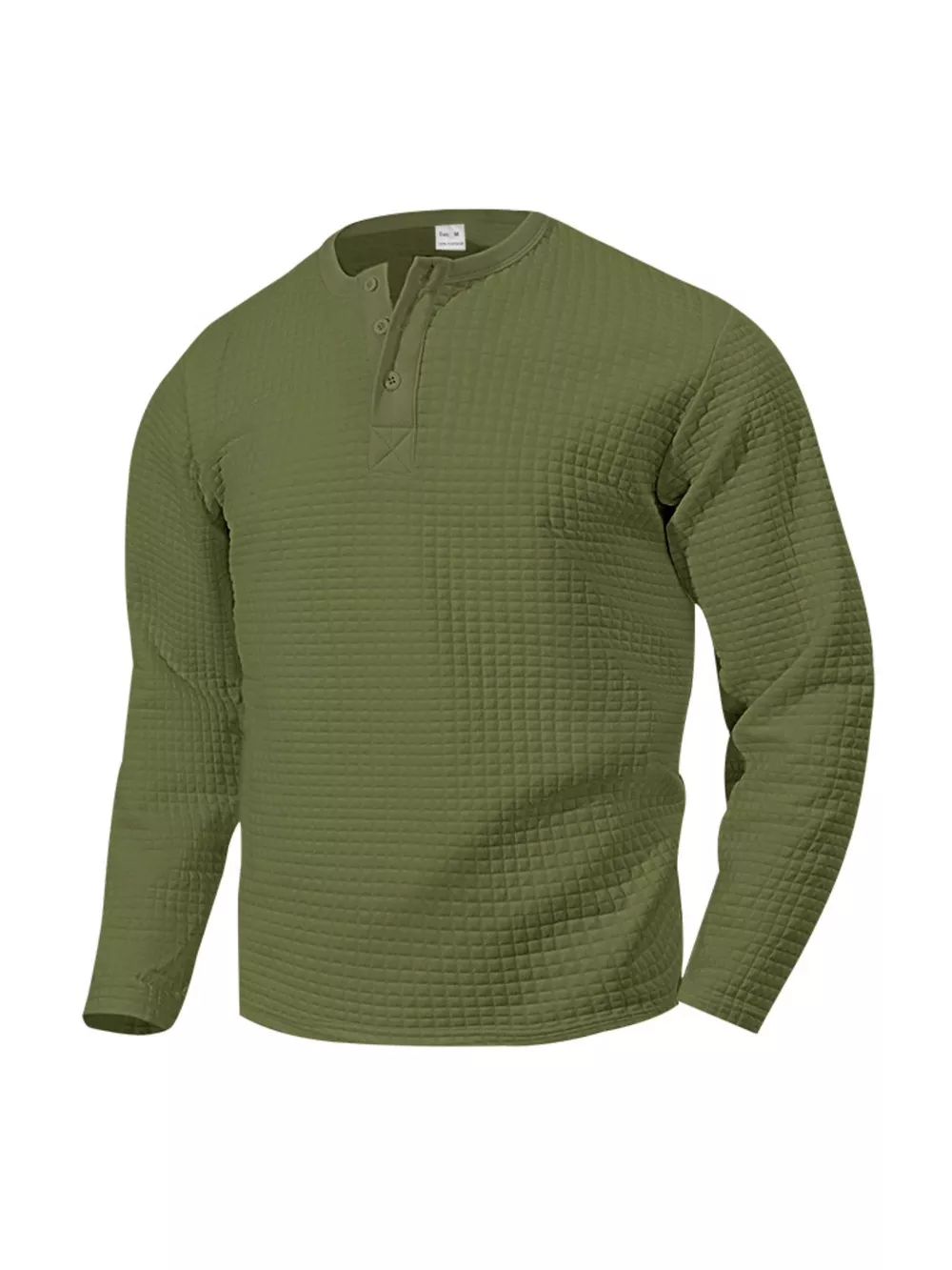 Men's Plus Size Casual Waffle Knit Henley T-Shirt, image 4