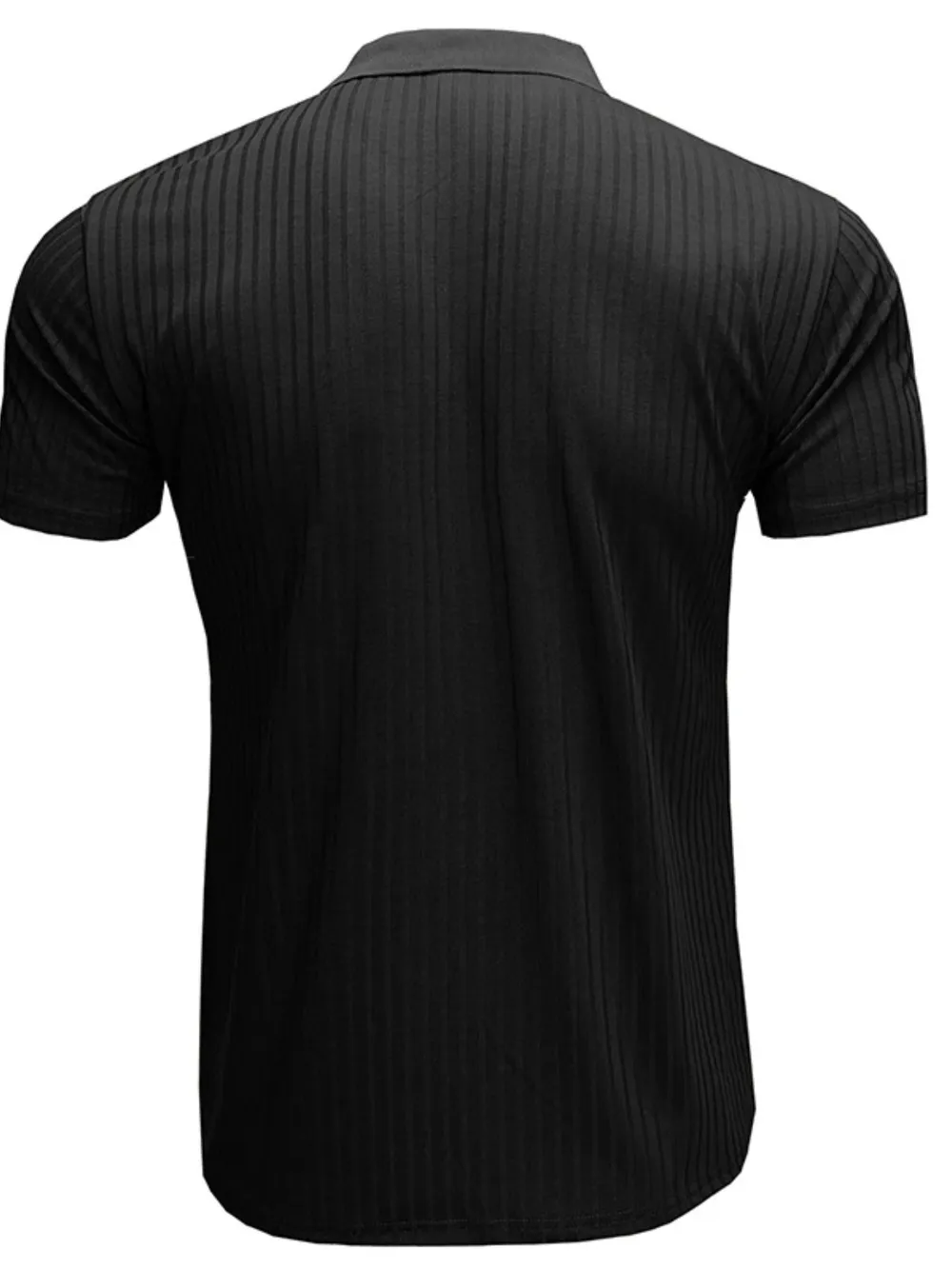 Men's Ribbed Knit Slim Fit Polo Shirt, image 4