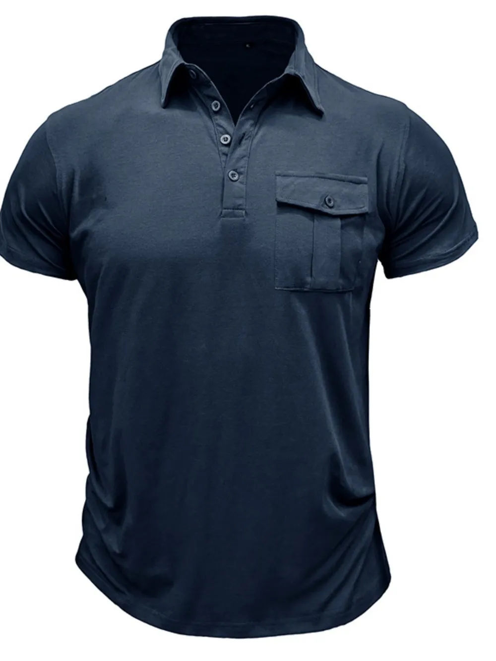Men's Classic Pocket Polo Shirt with Stand Collar, image 3