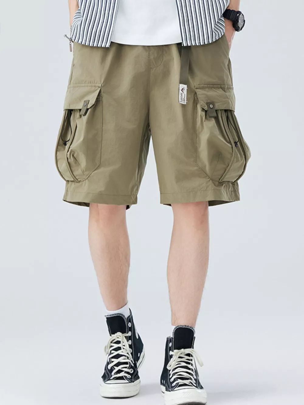 Men's Plus Size Cargo Shorts with Drawstring, image 5