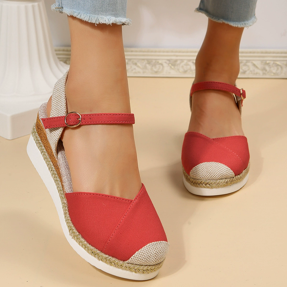 Color Block Wedge Sandals, image 9