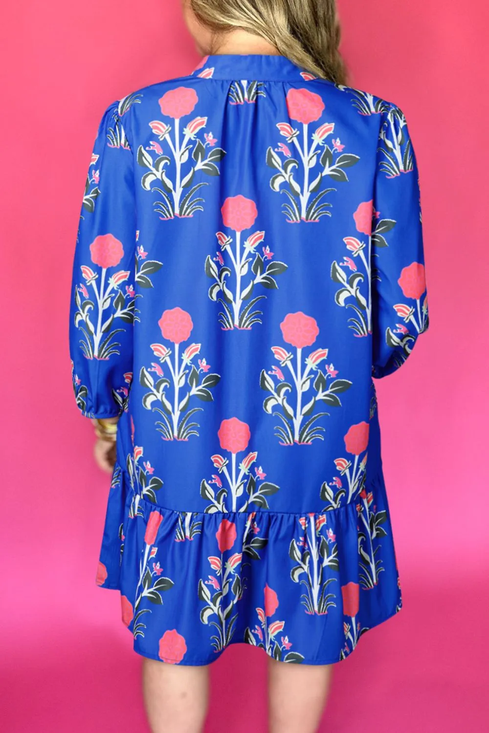 Floral Print Long Sleeve Ruffle Hem Dress, image 6