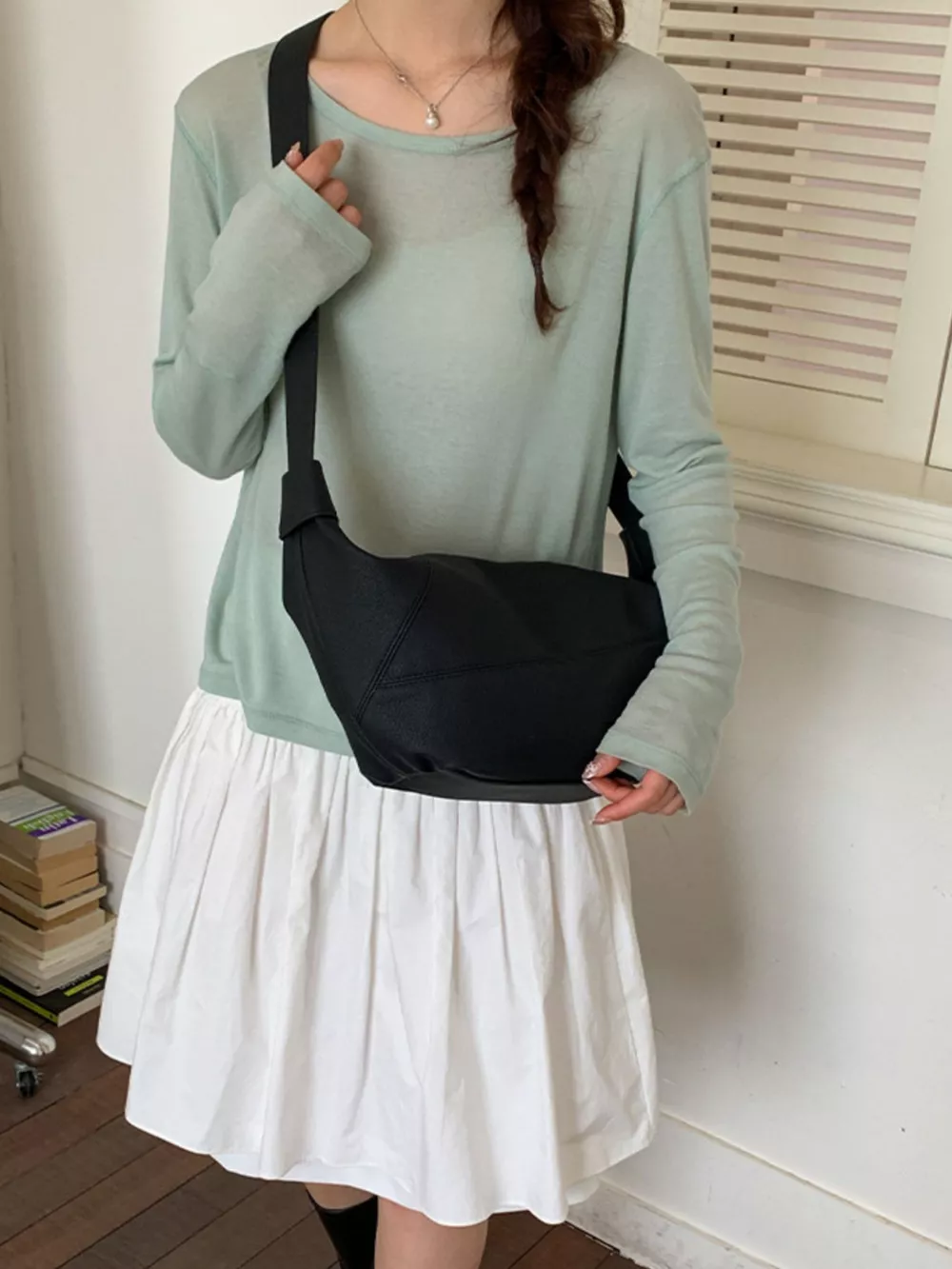 Adjustable Strap Crescent Crossbody Bag