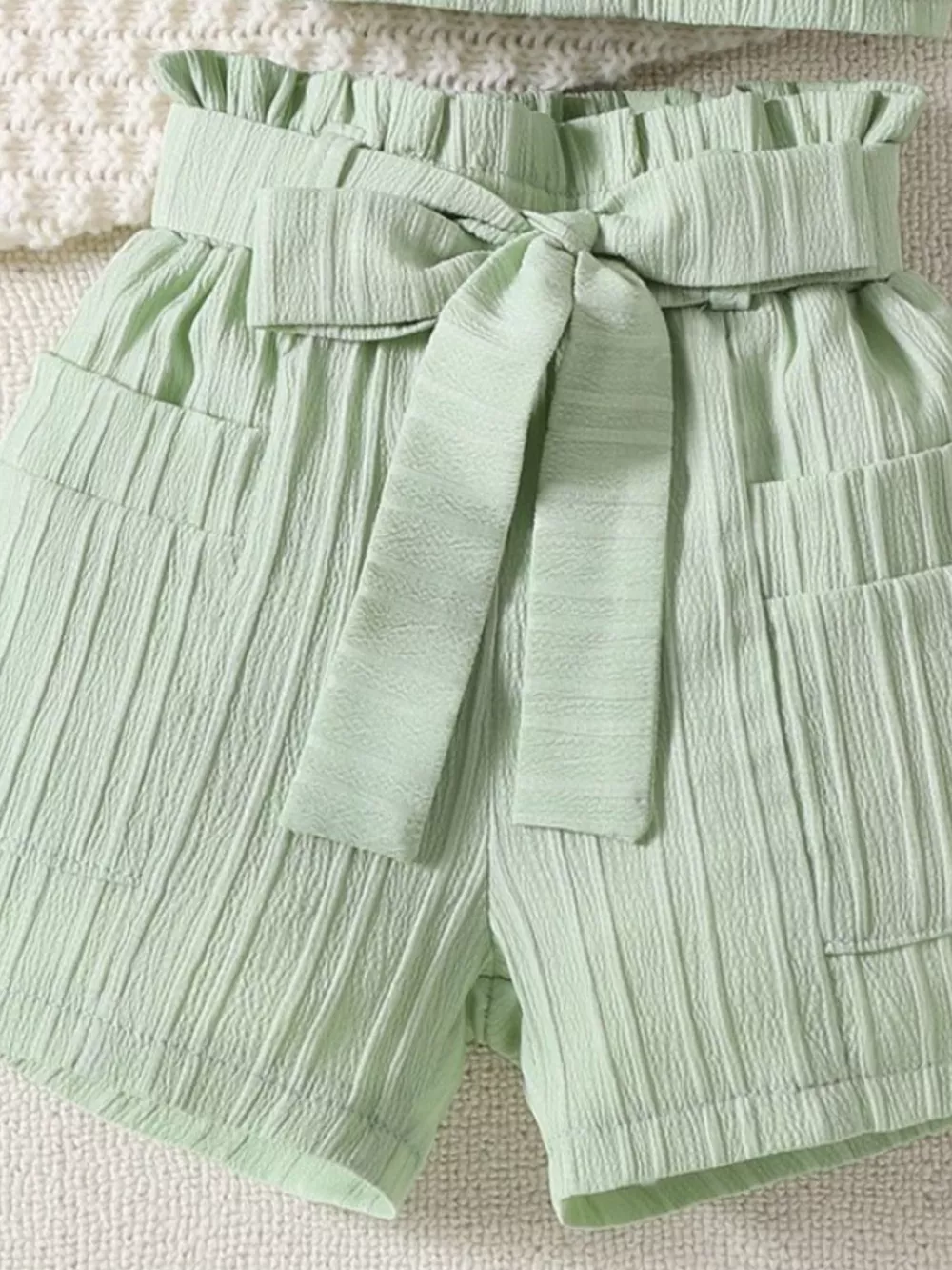 Children's Ribbed Ruffle Trim Top & Shorts Set, image 8