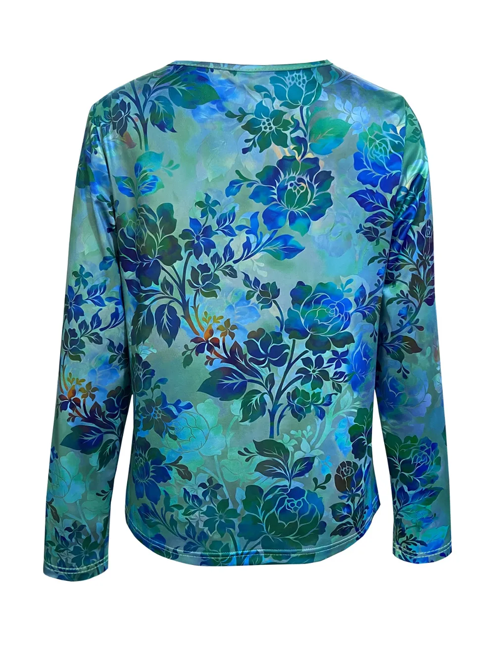Printed V-Neck Long Sleeve Blouse, image 5