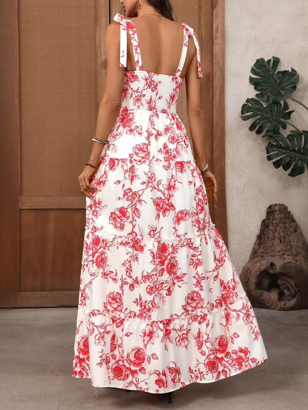 Floral Print Tie Strap Maxi Dress, image 6