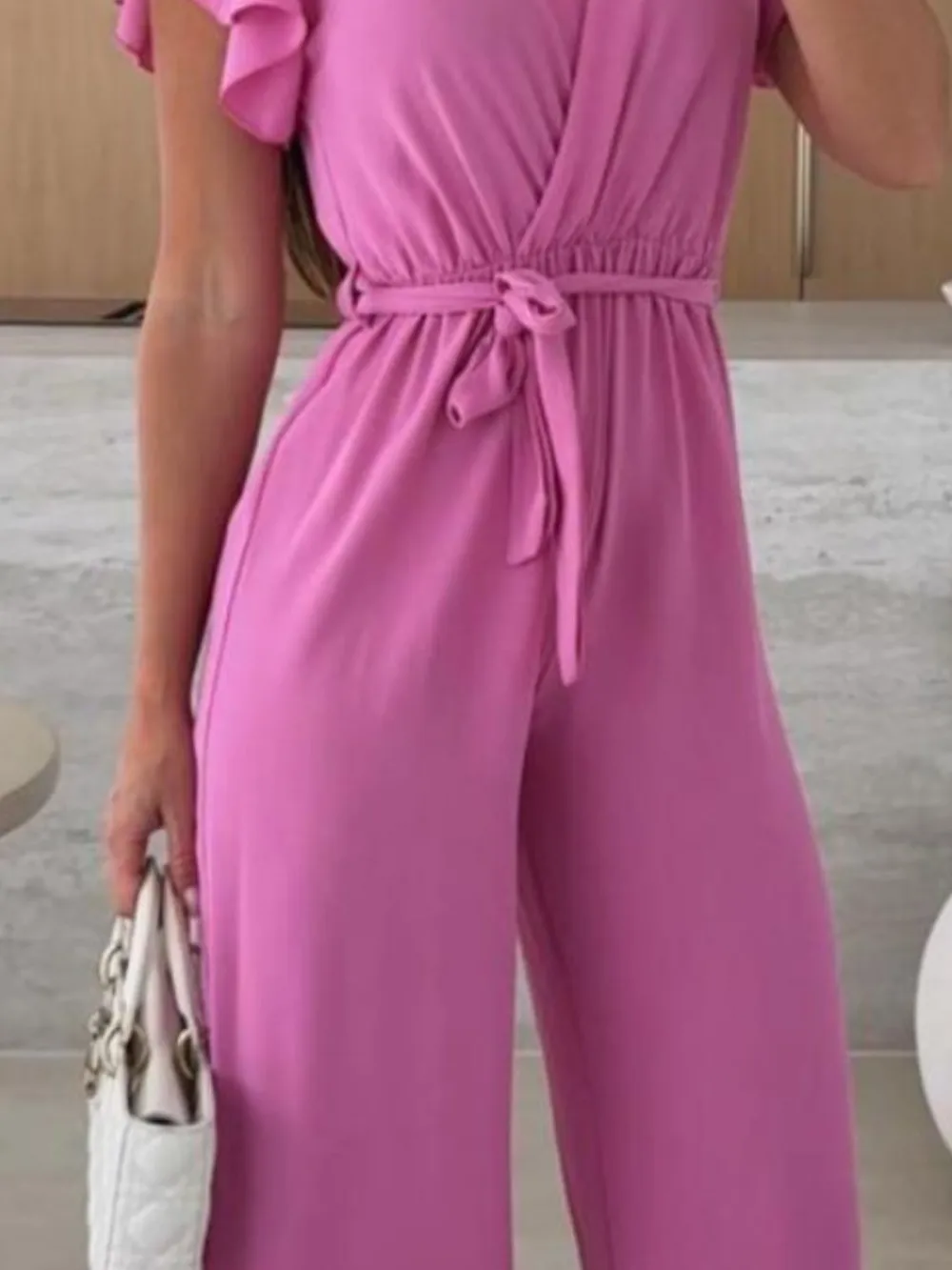 Tied Ruffled Wide Leg Jumpsuit, image 15