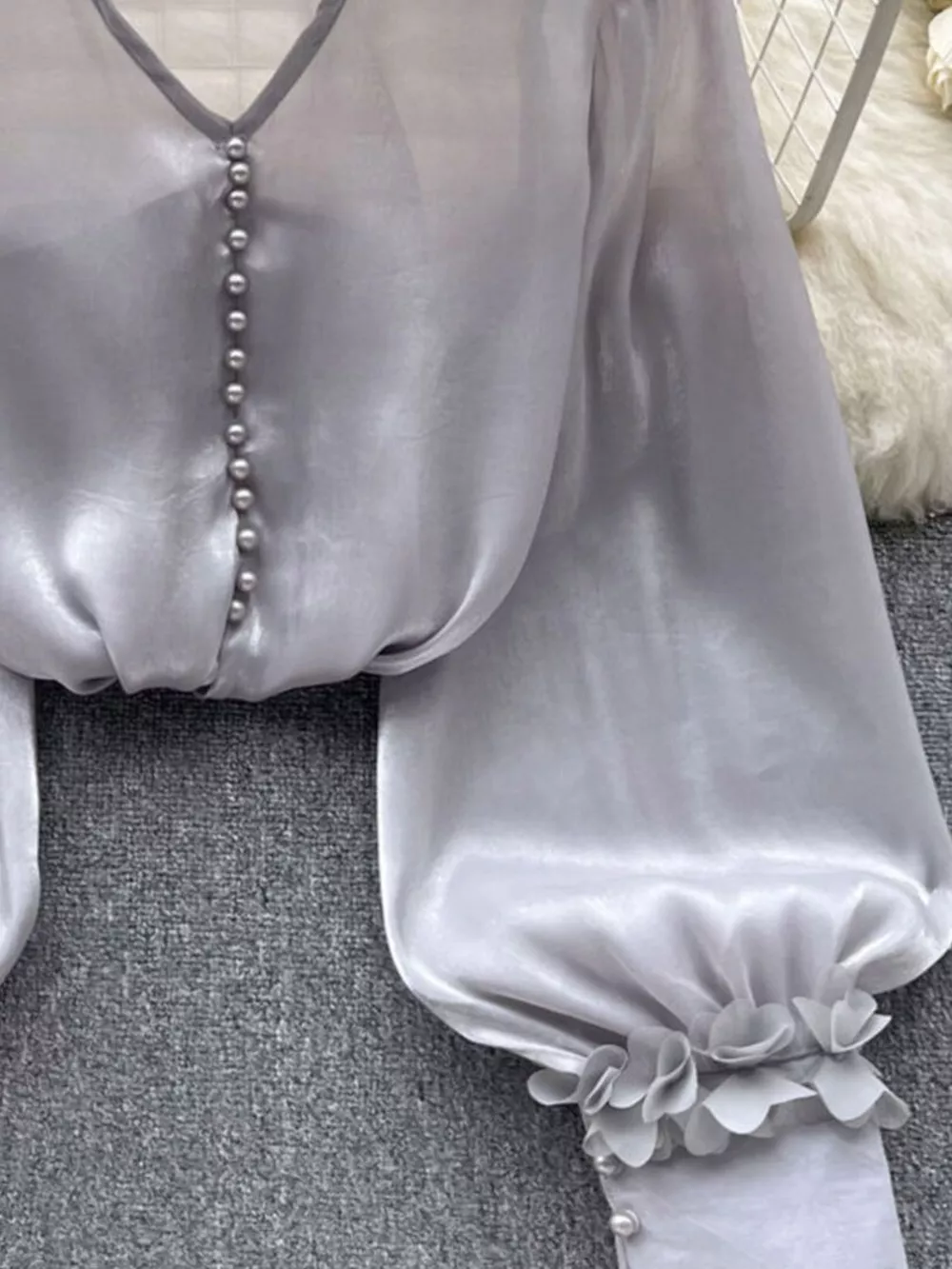 Sheer Floral Embellished Shirt, image 18