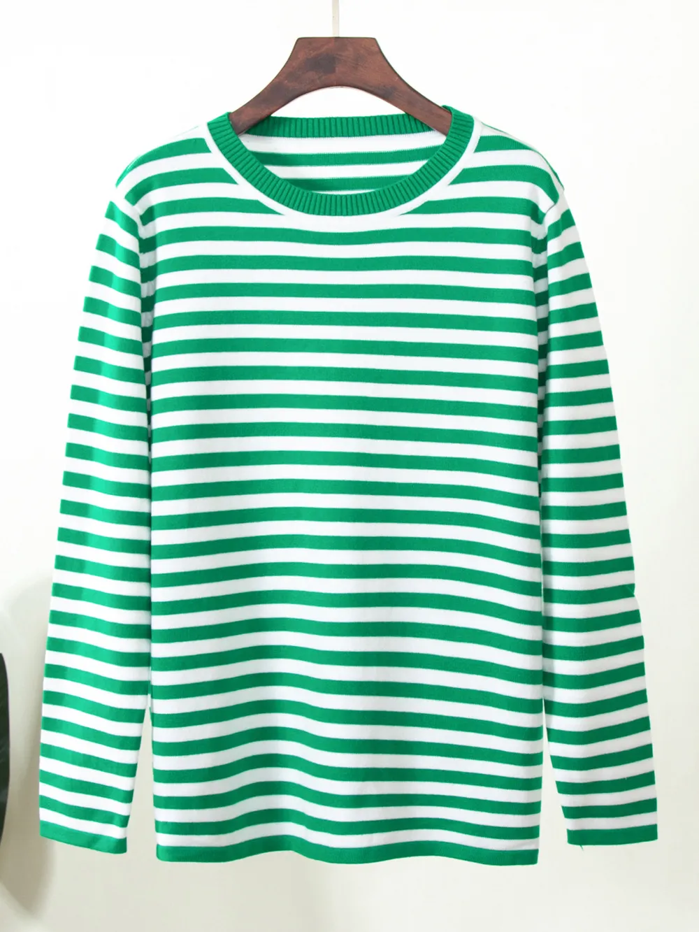 Striped Round Neck Long Sleeve Sweater, image 16