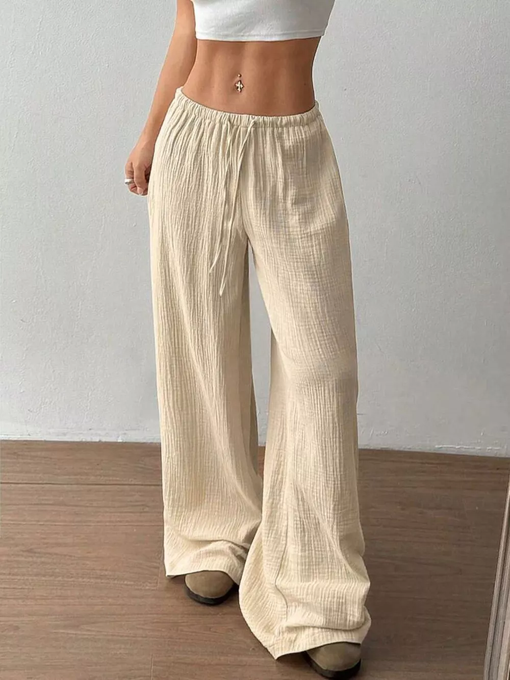 Wide-Leg Drawstring Pants, image 28
