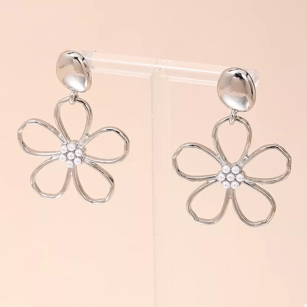Alloy Flower Drop Earrings, image 5