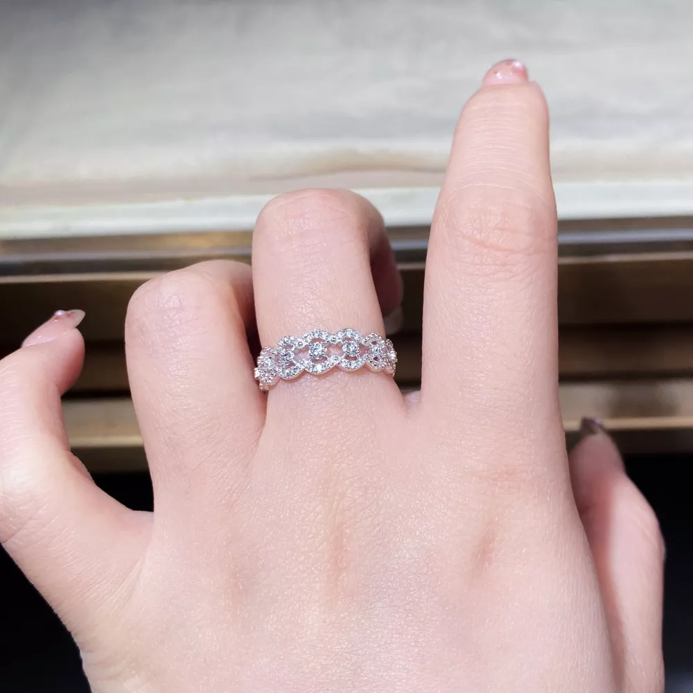 925 Sterling Silver Zircon Band Ring, image 3