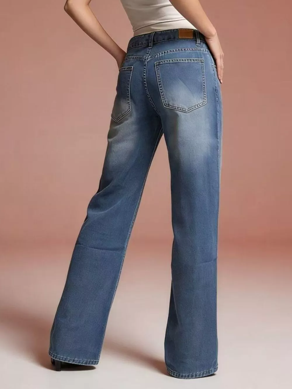 Vintage Wash Wide Leg Jeans, image 9