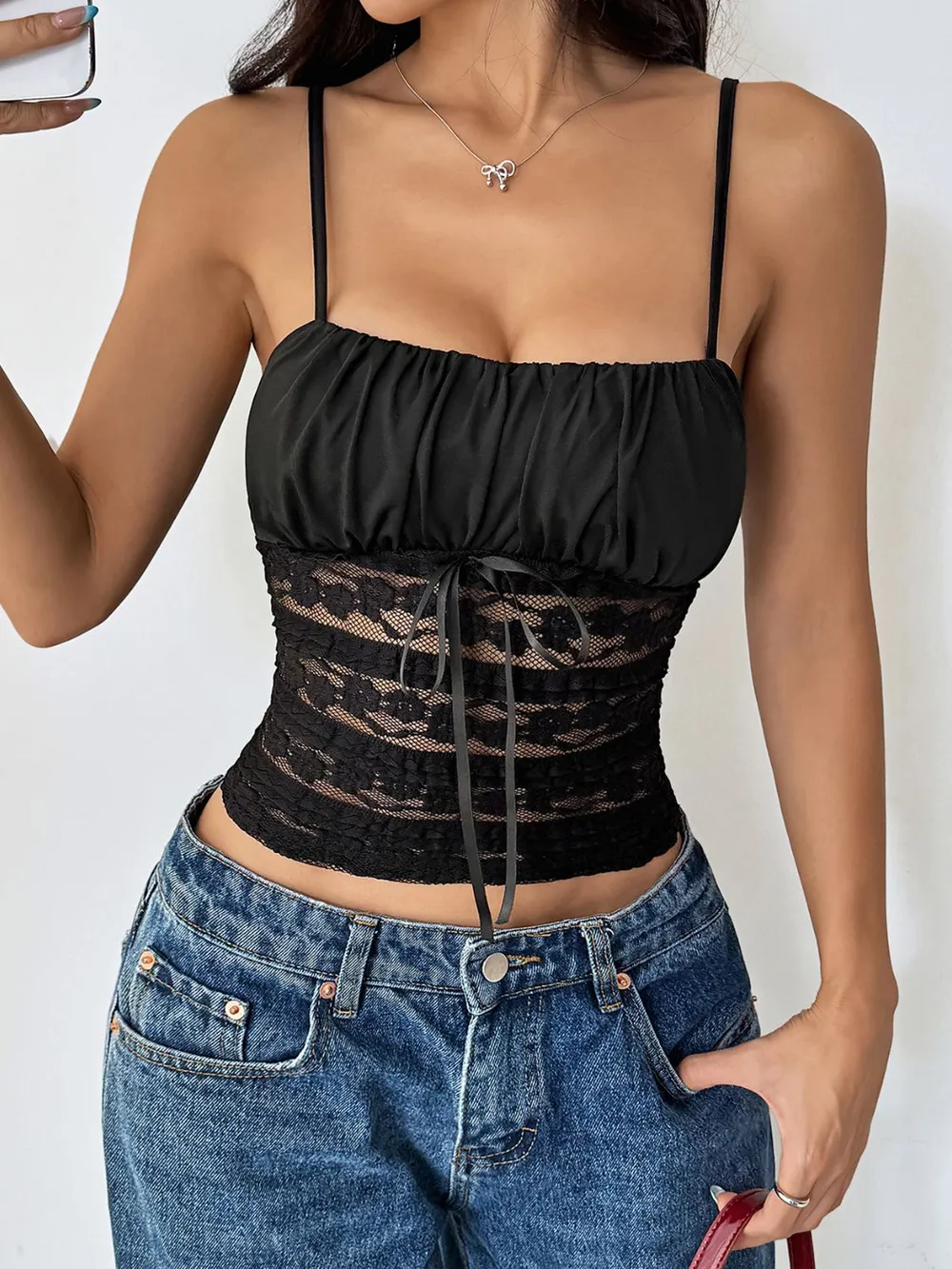 Lace Square Neck Cami, image 6