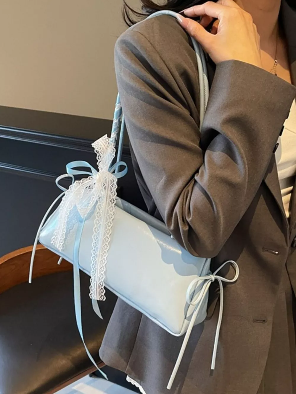Lace Decor Shoulder Bag, image 16