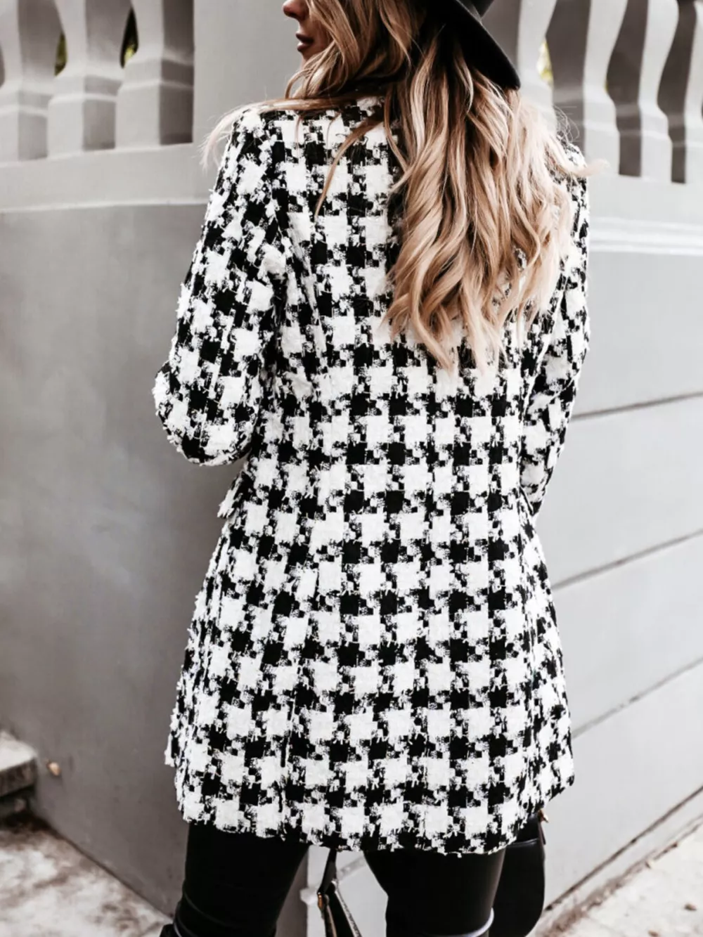 Plaid Tweed Double-Breasted Coat, image 6