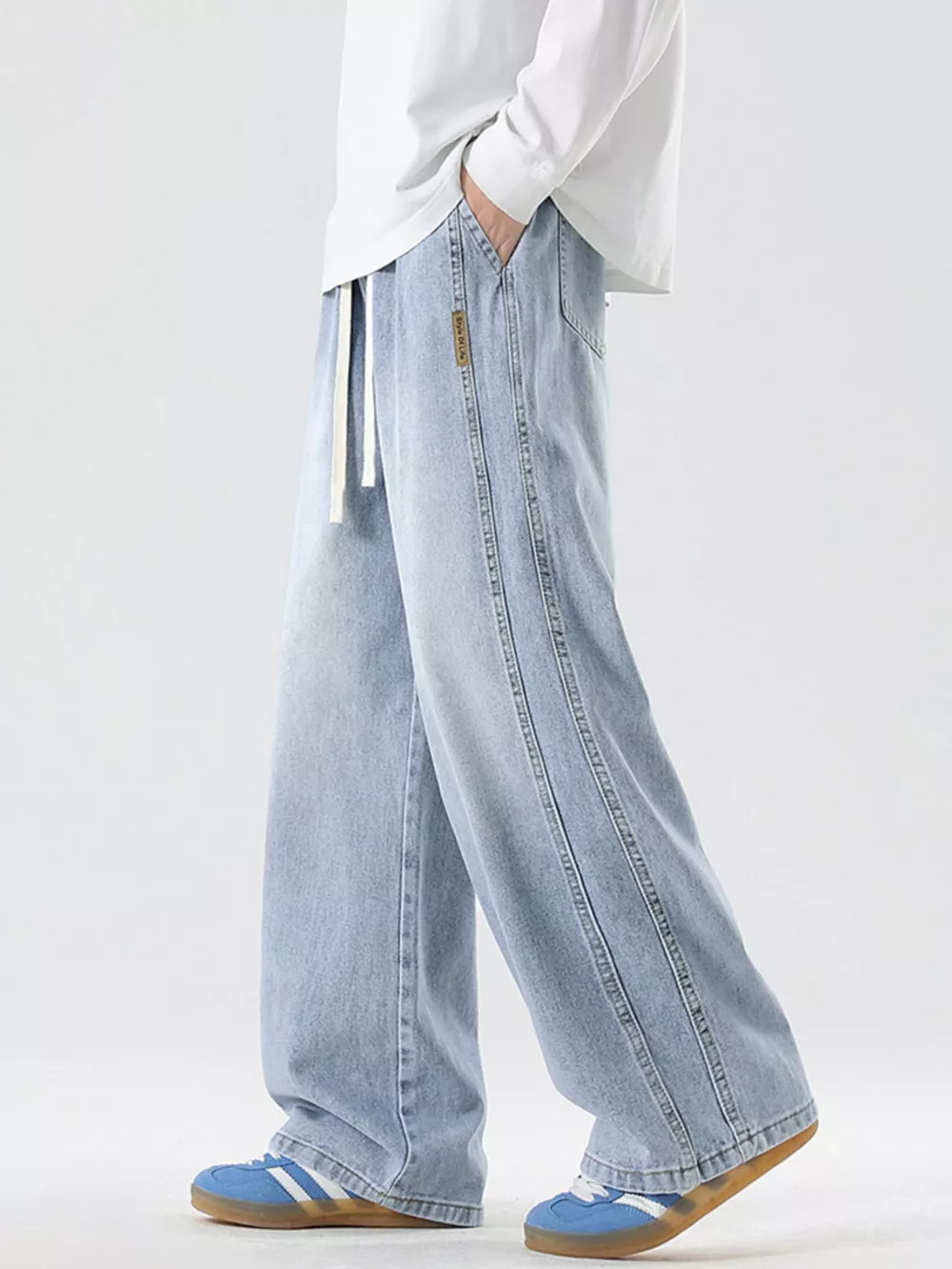 Men's Full Size Wash Wide Leg Jeans Plus Size, image 11