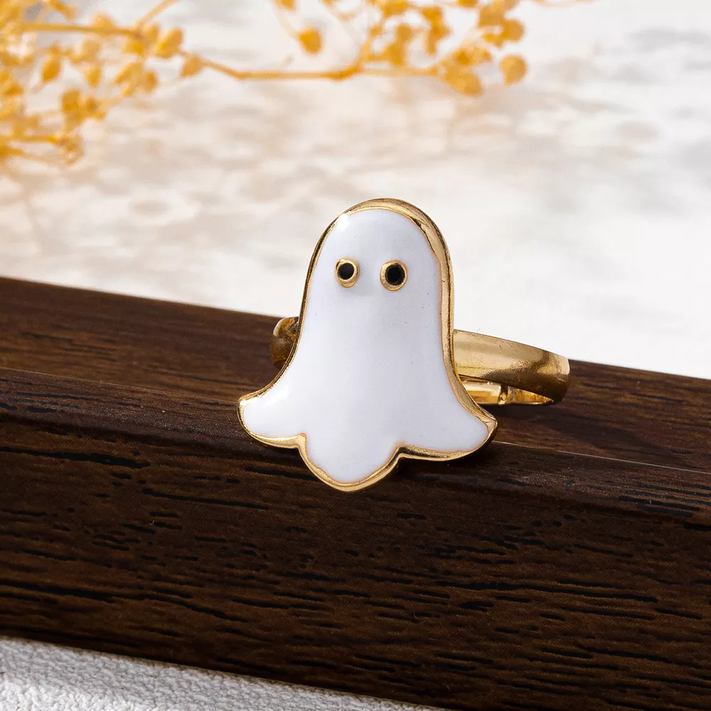 Halloween Ghost 18K Gold-Plated Ring, image 3
