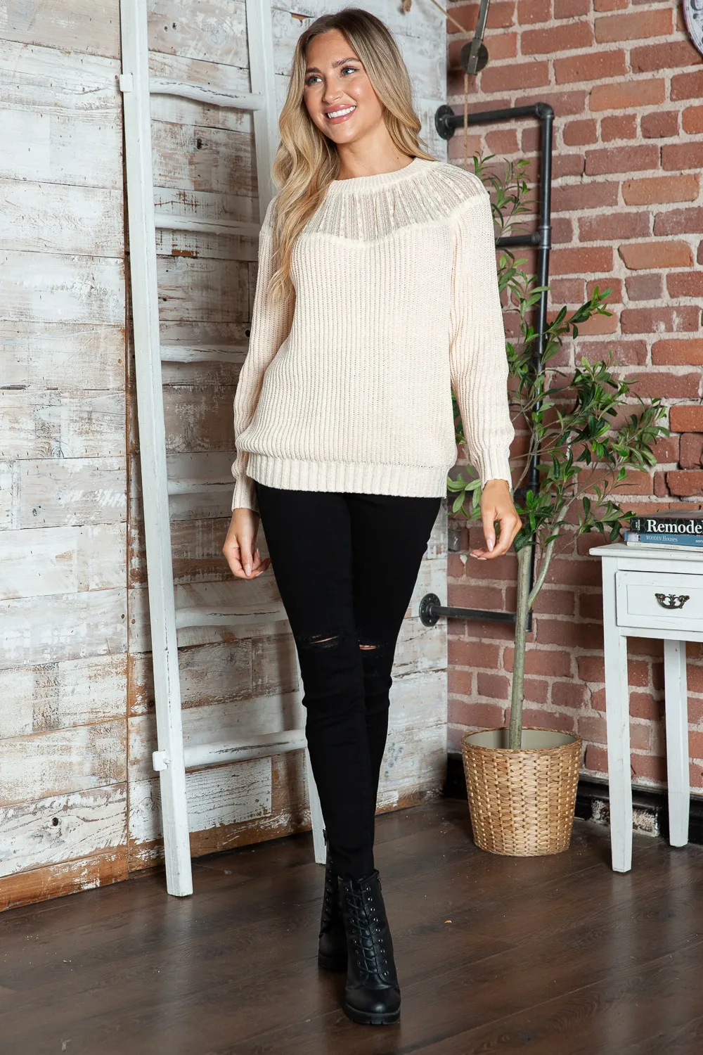 Round Neck Rib-Knit Sweater, image 13