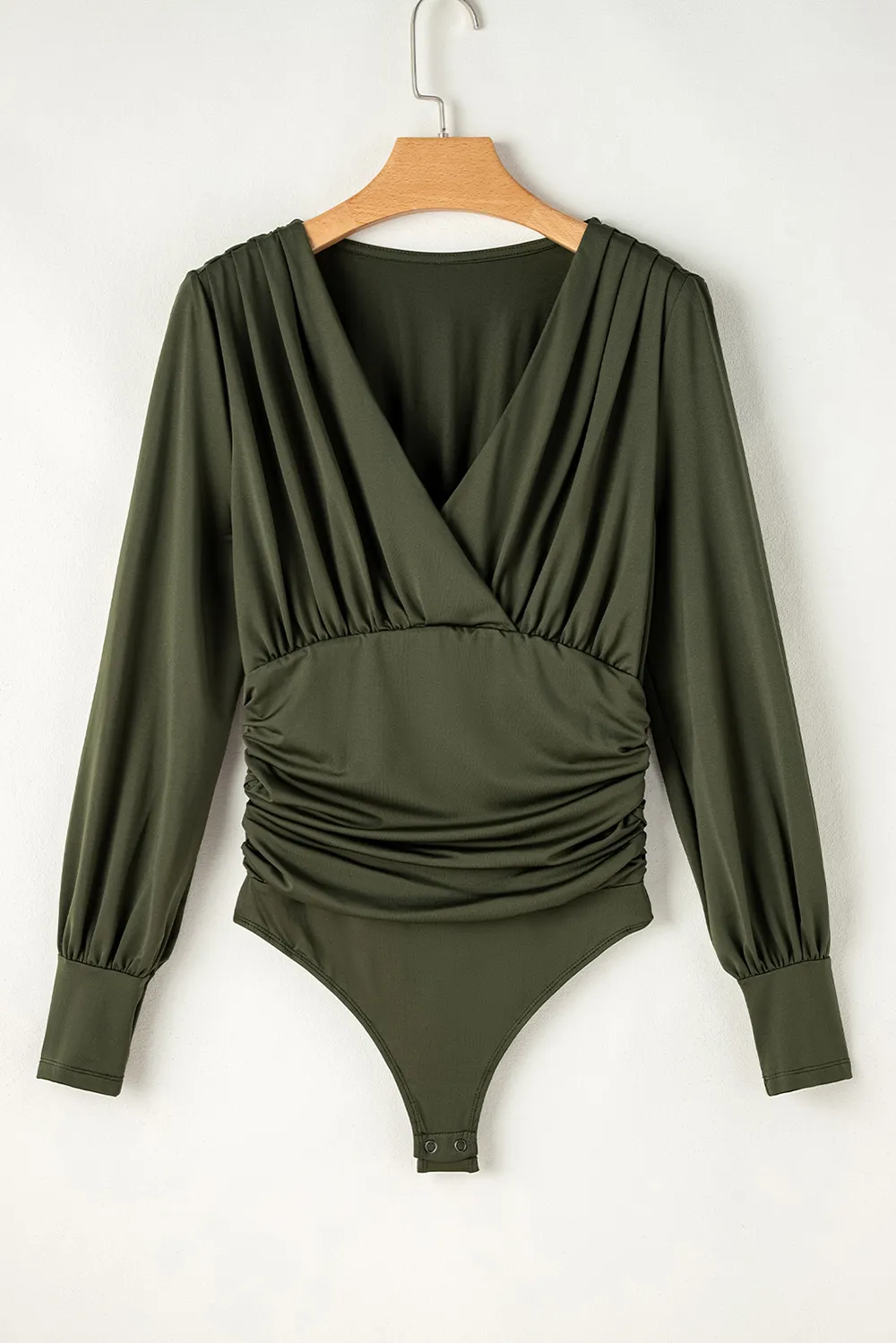Ruched Surplice Long Sleeve Bodysuit, image 11