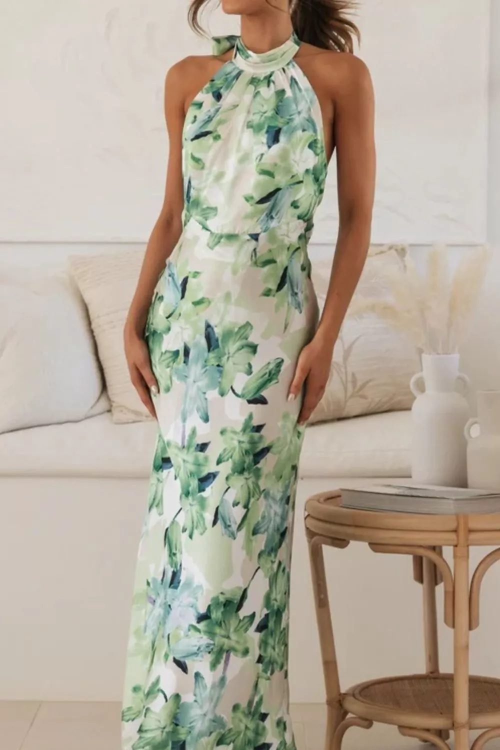 Floral Print Halter Neck Maxi Dress, image 26