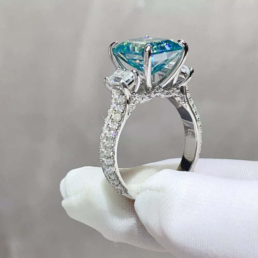 5 Carat 925 Sterling Silver Moissanite Ring, image 2