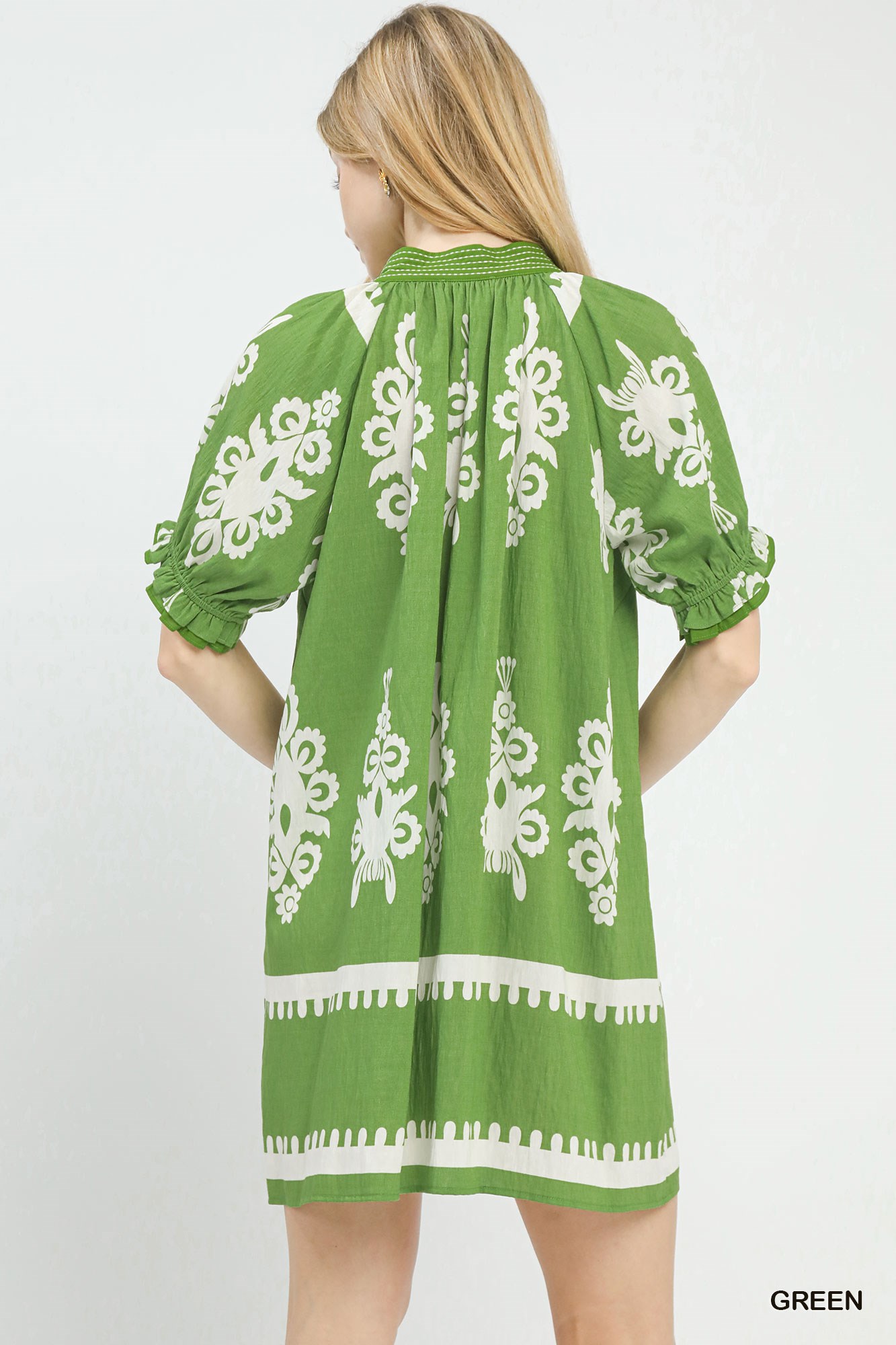 Two Tone Border Print Mini Dress, image 3