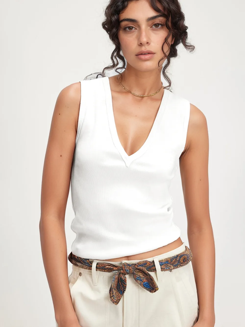 Solid V-Neck Tank, image 5