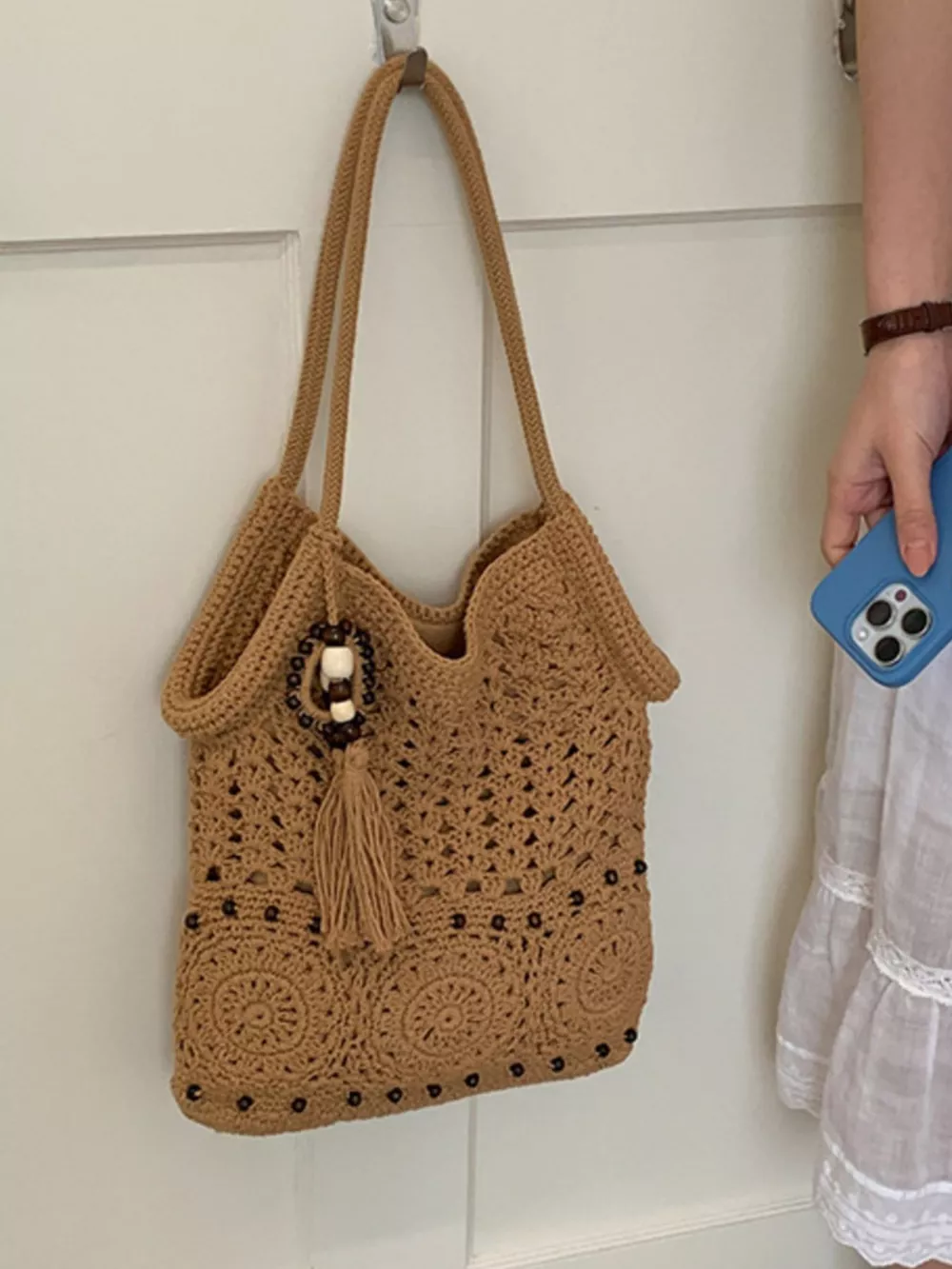 Crochet Knit Shoulder Bag, image 9