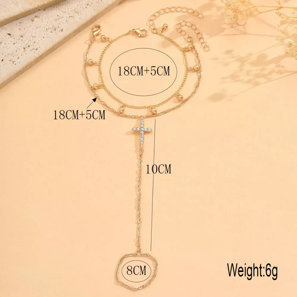 18K Gold-Plated Chain Cross Bracelet, image 5