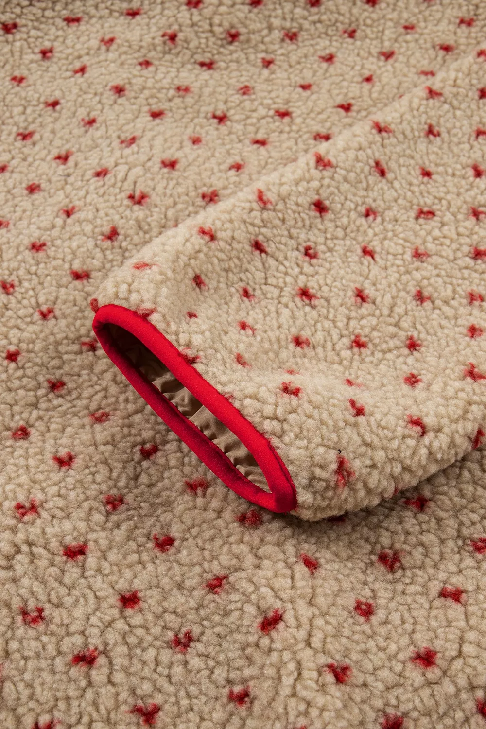 Heart Pattern Fleece Colorblock Collar Long Sleeve Sweatshirt, image 10