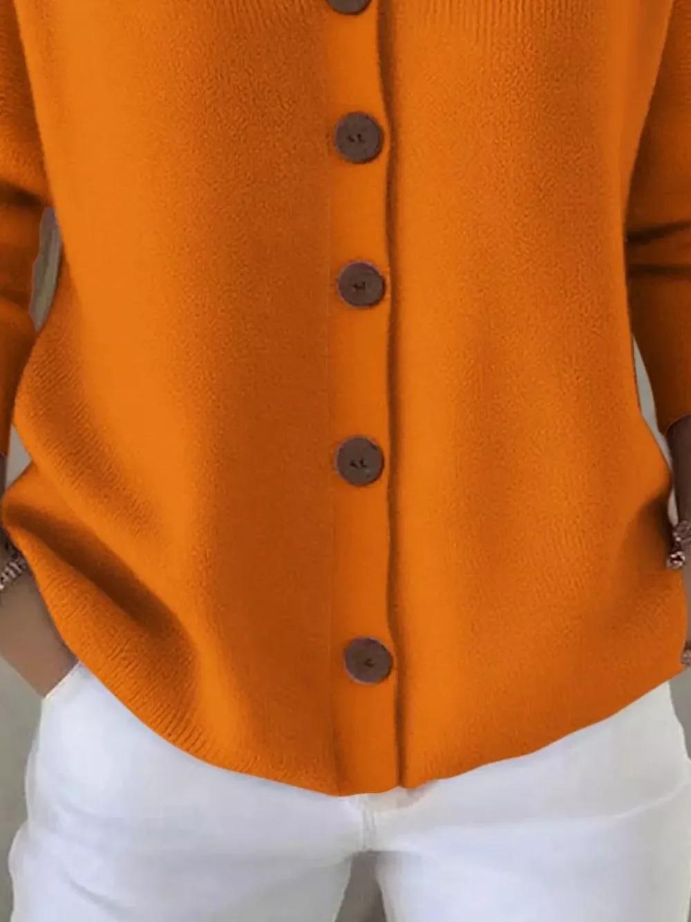 Full Size Button Up Long Sleeve Cardigan Plus Size, image 15