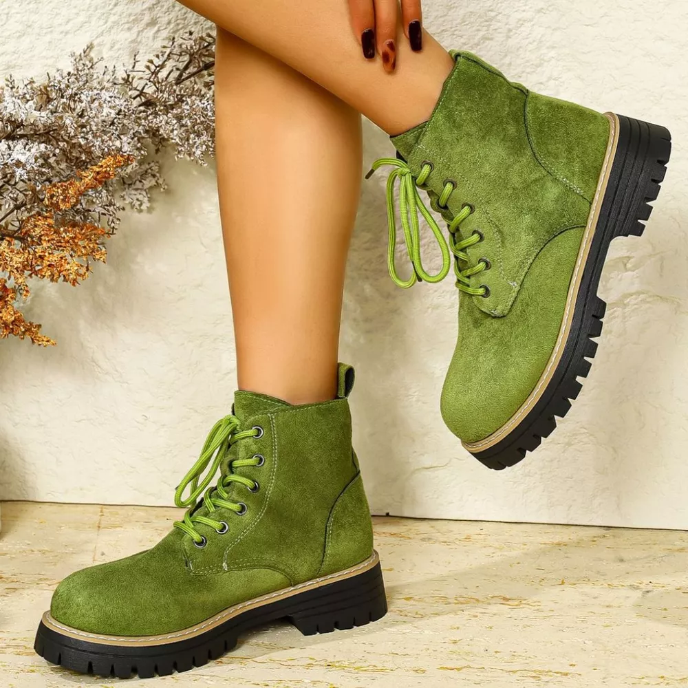 Round Toe Lace Up Boots, image 7