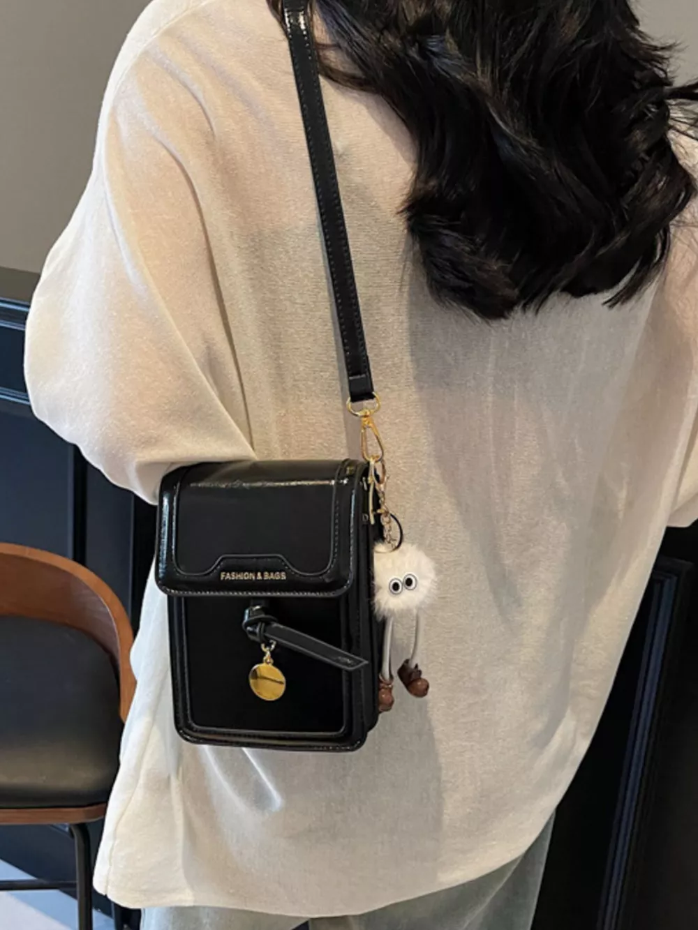 Leather Flap Crossbody Bag, image 3