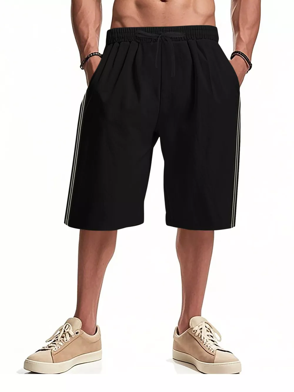 Men's Full Size Casual Striped Shorts Plus Size, image 5