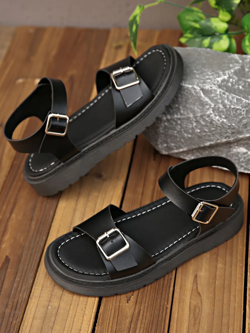 Platform Buckle Strap Sandals, image 5