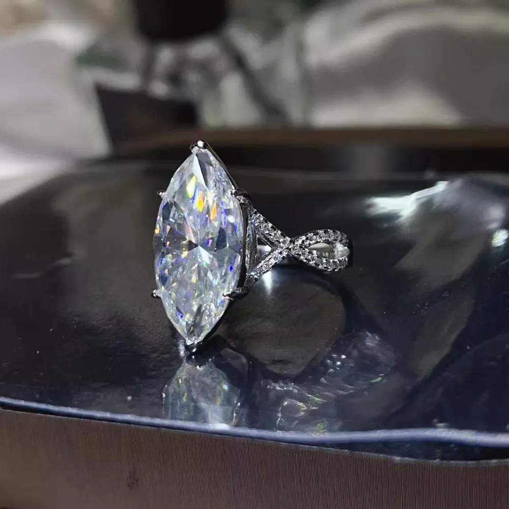 10 Carat Moissanite 925 Sterling Silver Ring, image 5