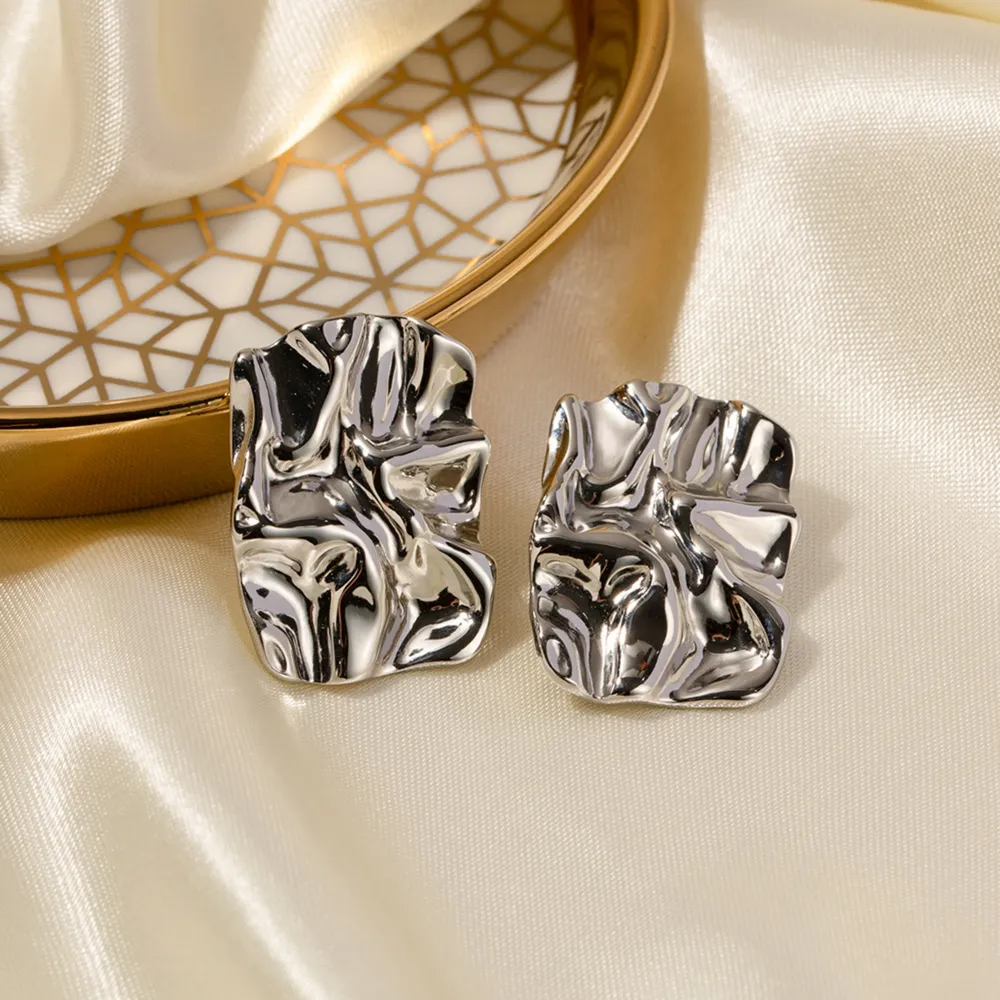 Geometric Stainless Steel Gold-Plated Earrings, image 6