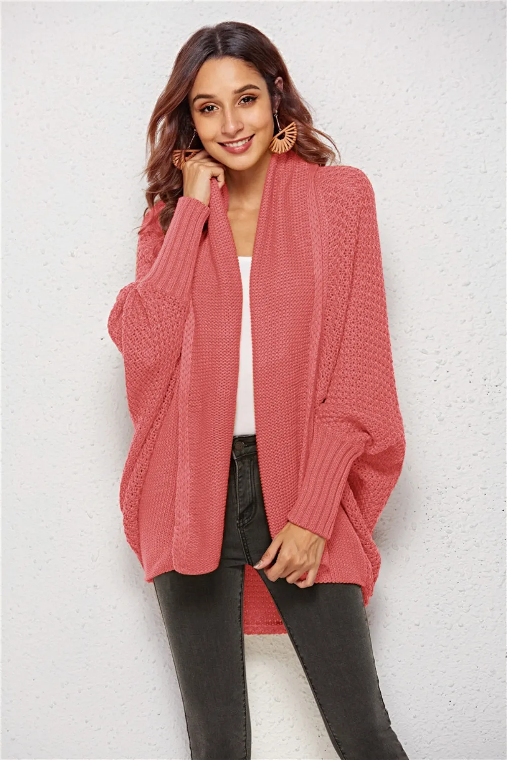 Open Front Batwing Sleeve Cardigan, image 17