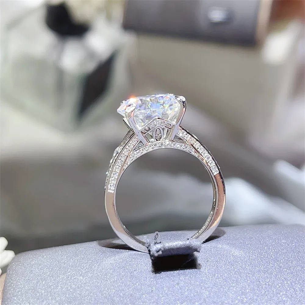 5 Carat Moissanite 925 Sterling Silver Ring, image 4