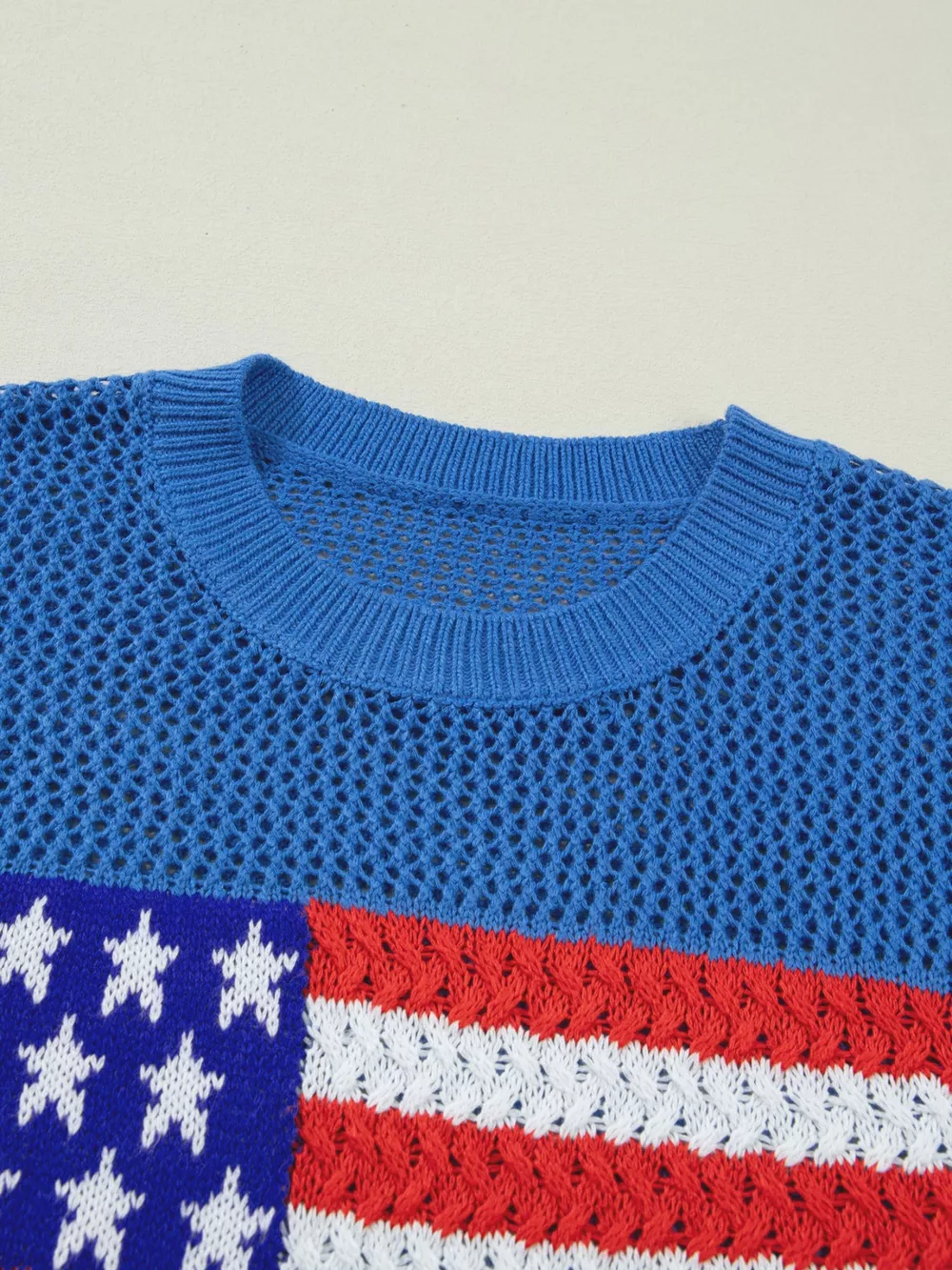 Flag Graphic Short Sleeve Sweater Top, image 10