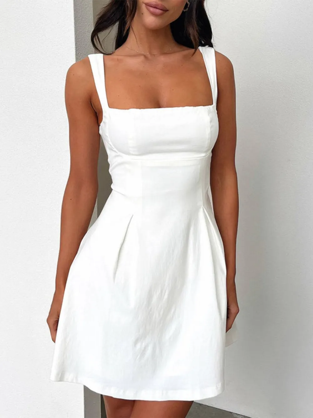 Bow Back Square Neck Mini Dress, image 15