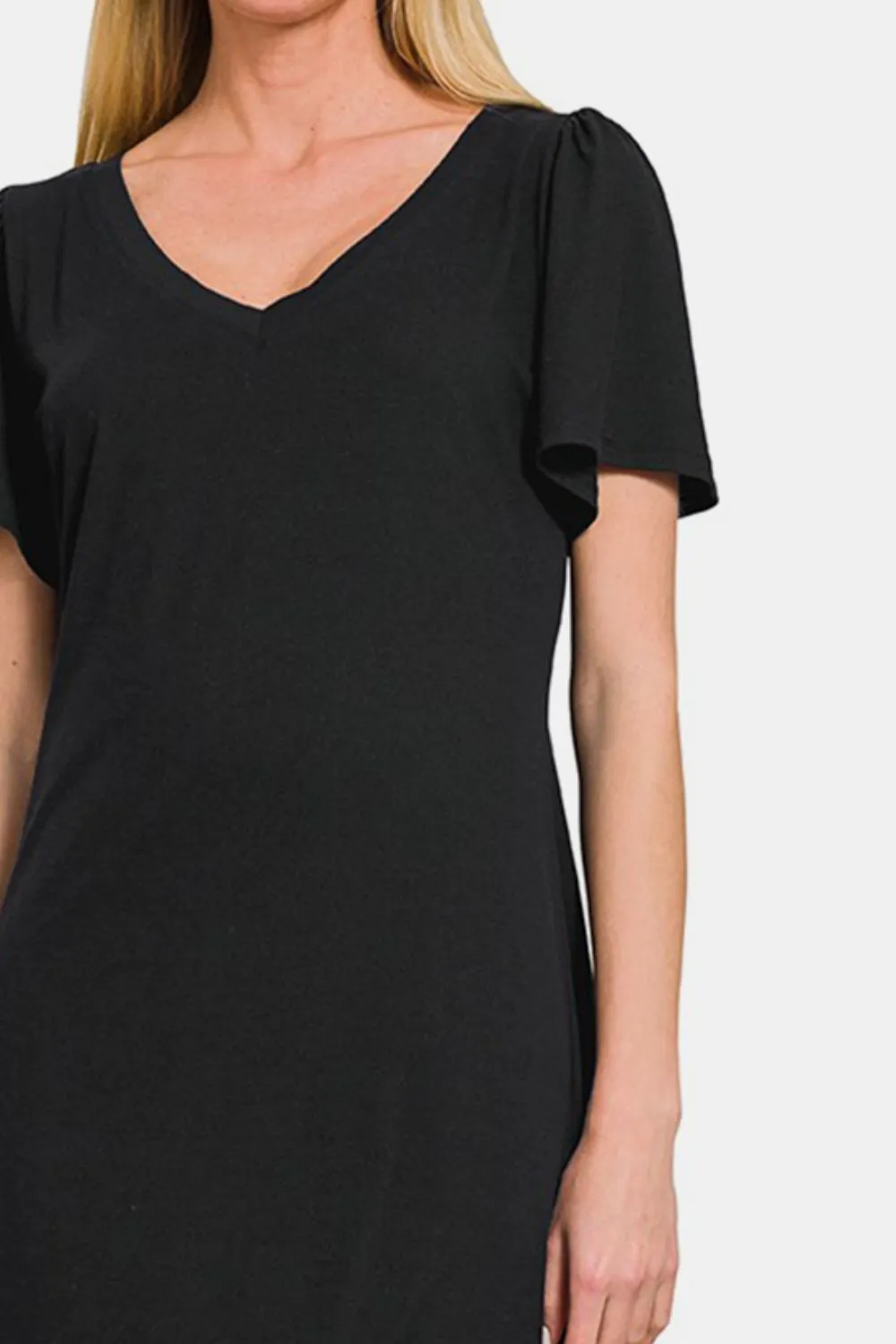 V-Neck Short Sleeve Dress, image 3