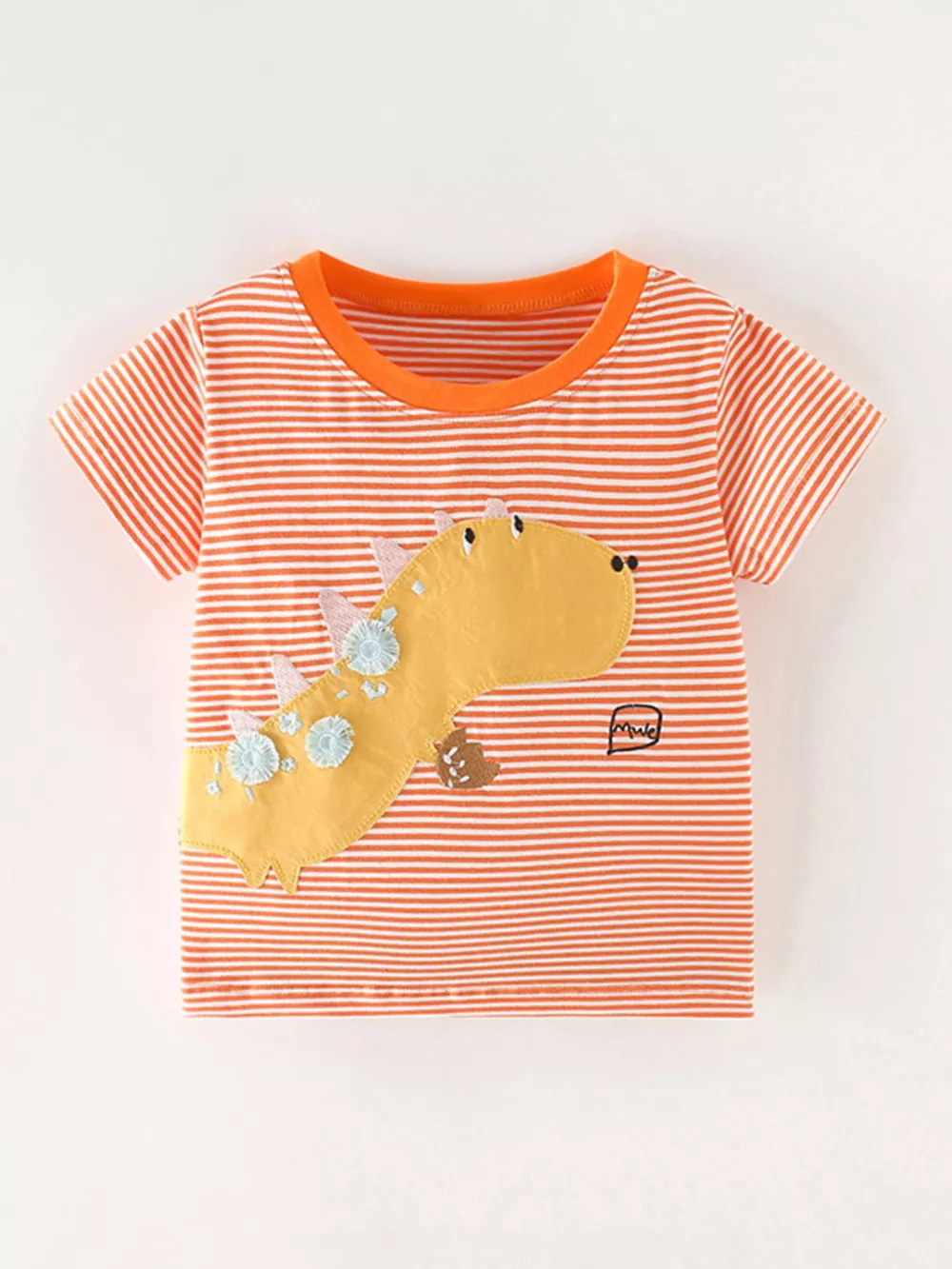 Children's Dinosaur Applique Striped T-Shirt