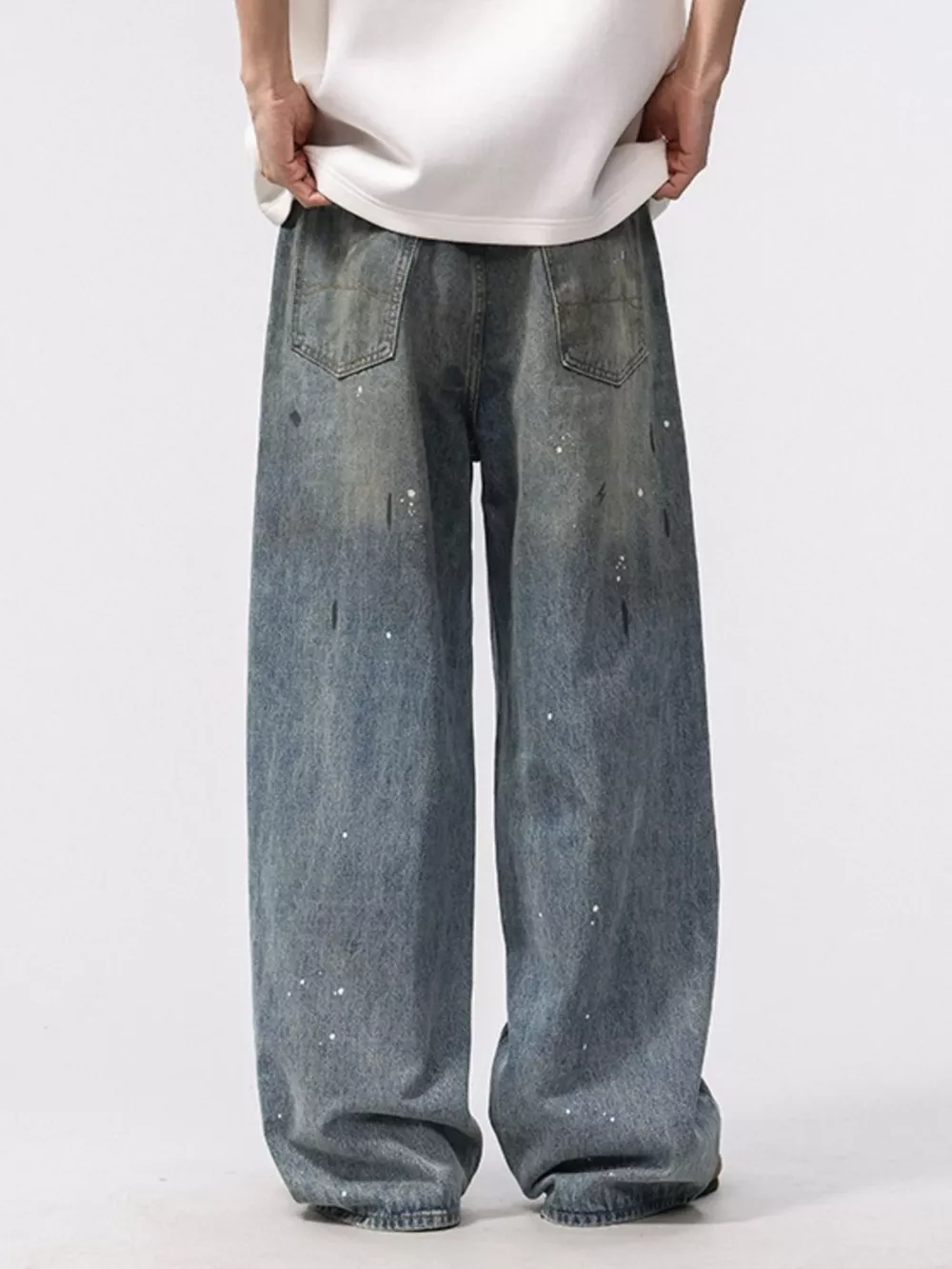 Men's Washed Loose Fit Jeans, image 3