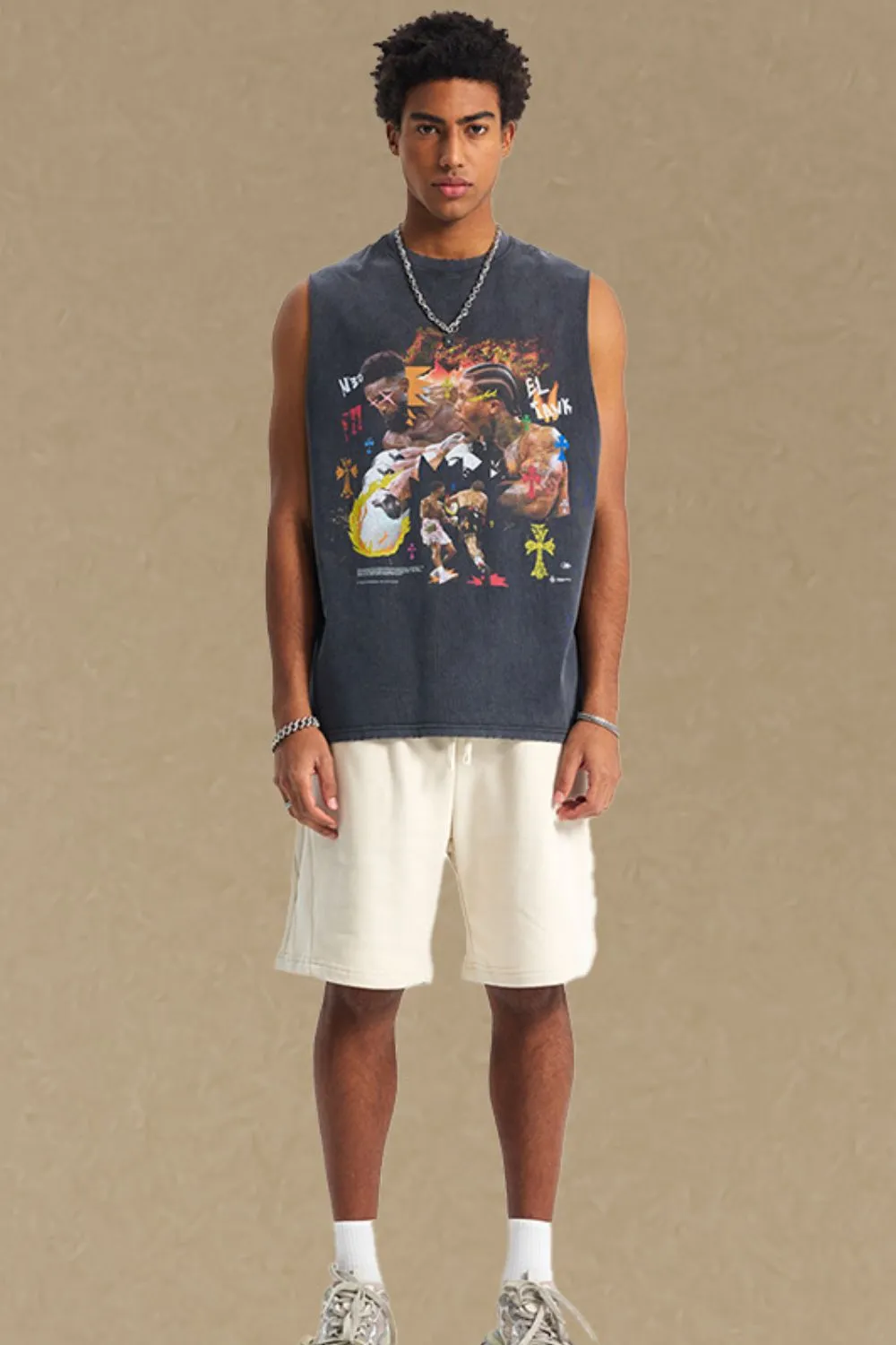 Men's Graphic Round Neck Tank, image 2