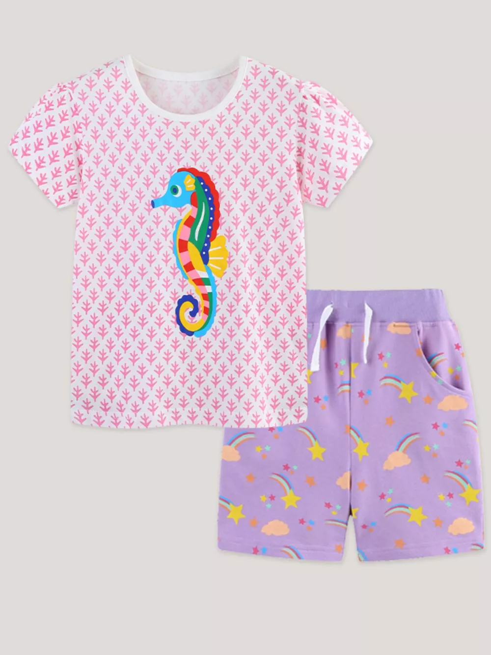 Children's Seahorse Short Sleeve Tee and Shorts Set, image 2