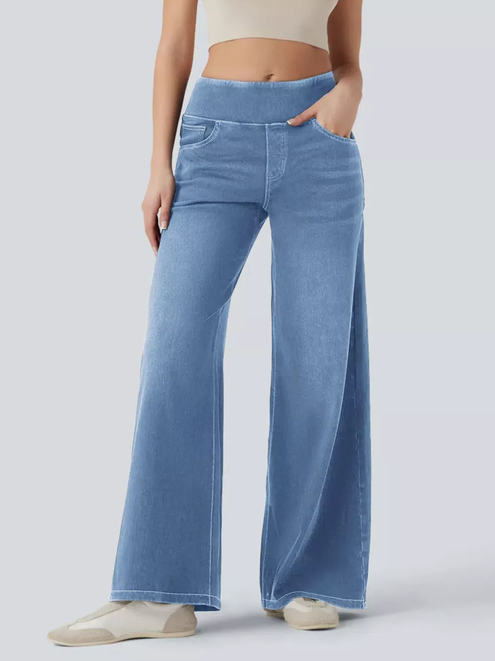 High-Waisted Wide Leg Jeans, image 6